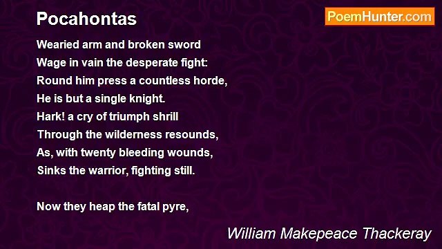 William Makepeace Thackeray - Pocahontas