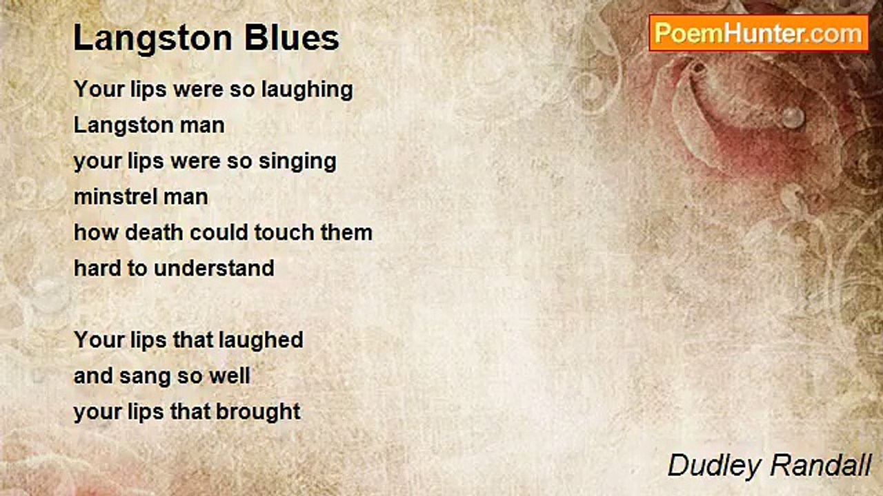 Dudley Randall - Langston Blues