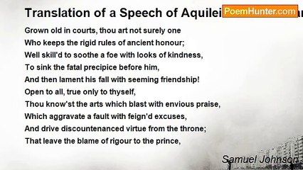 Samuel Johnson - Translation of a Speech of Aquileio in the Adriano of Metastasio