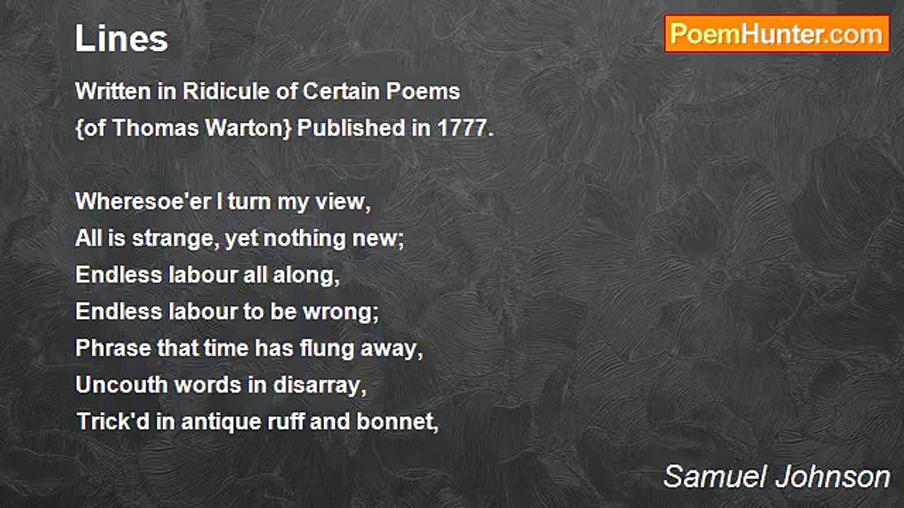 Samuel Johnson - Lines