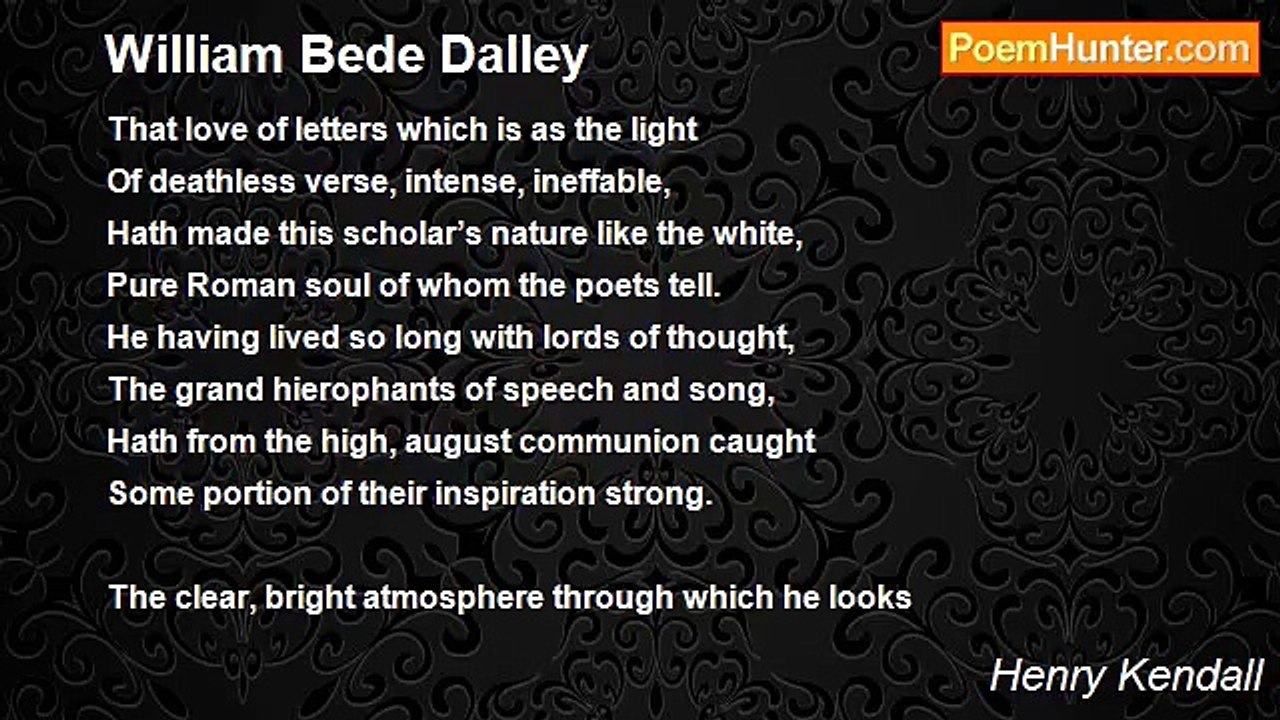 Henry Kendall - William Bede Dalley