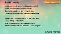 Edward Thomas - Birds' Nests