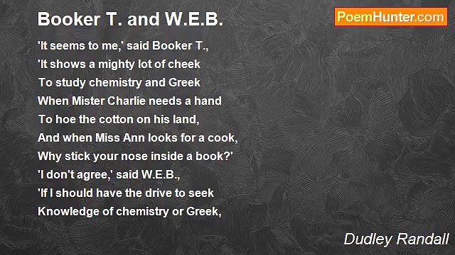 Dudley Randall - Booker T. and W.E.B.