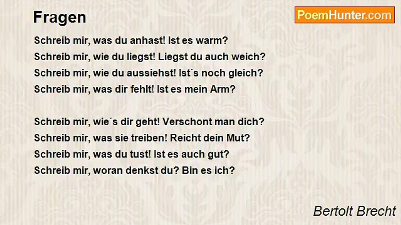 Bertolt Brecht - Fragen