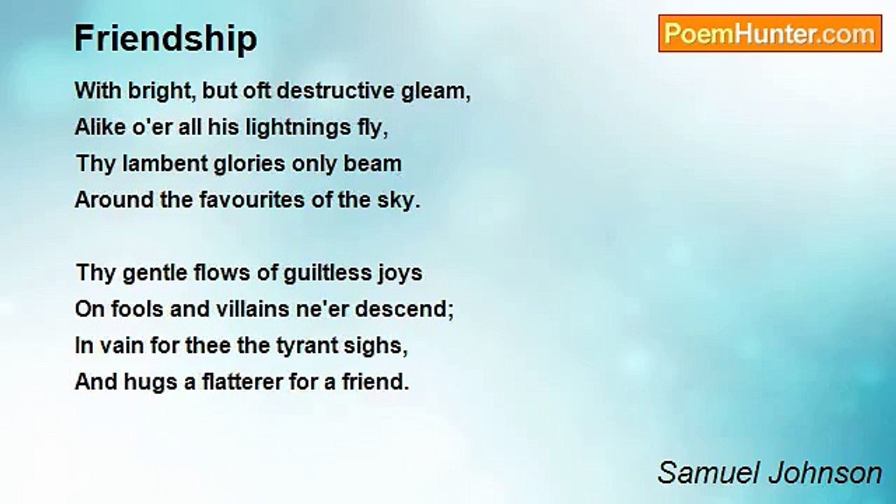 Samuel Johnson - Friendship