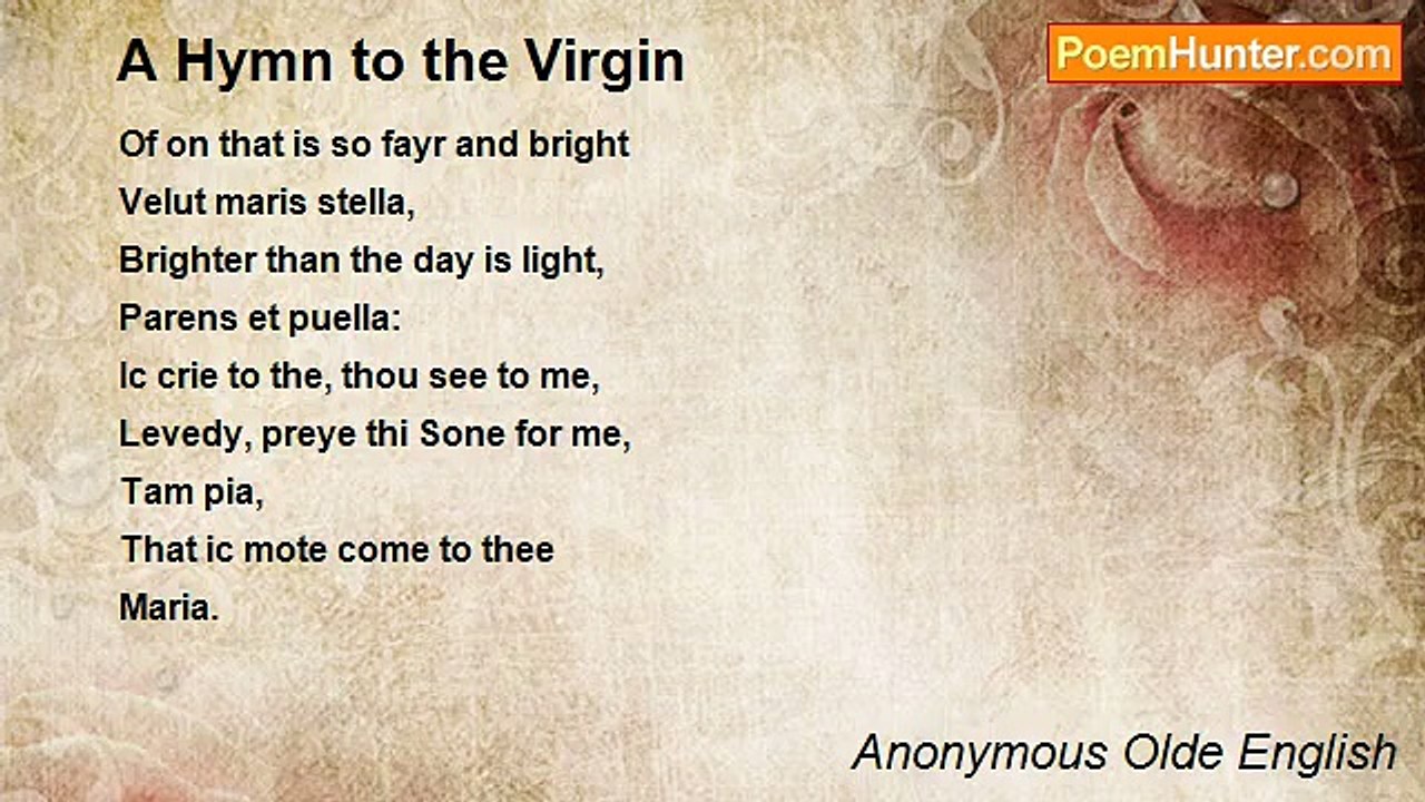 Anonymous Olde English - A Hymn to the Virgin