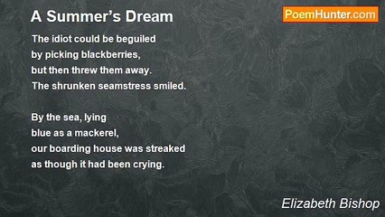 Elizabeth Bishop - A Summer’s Dream