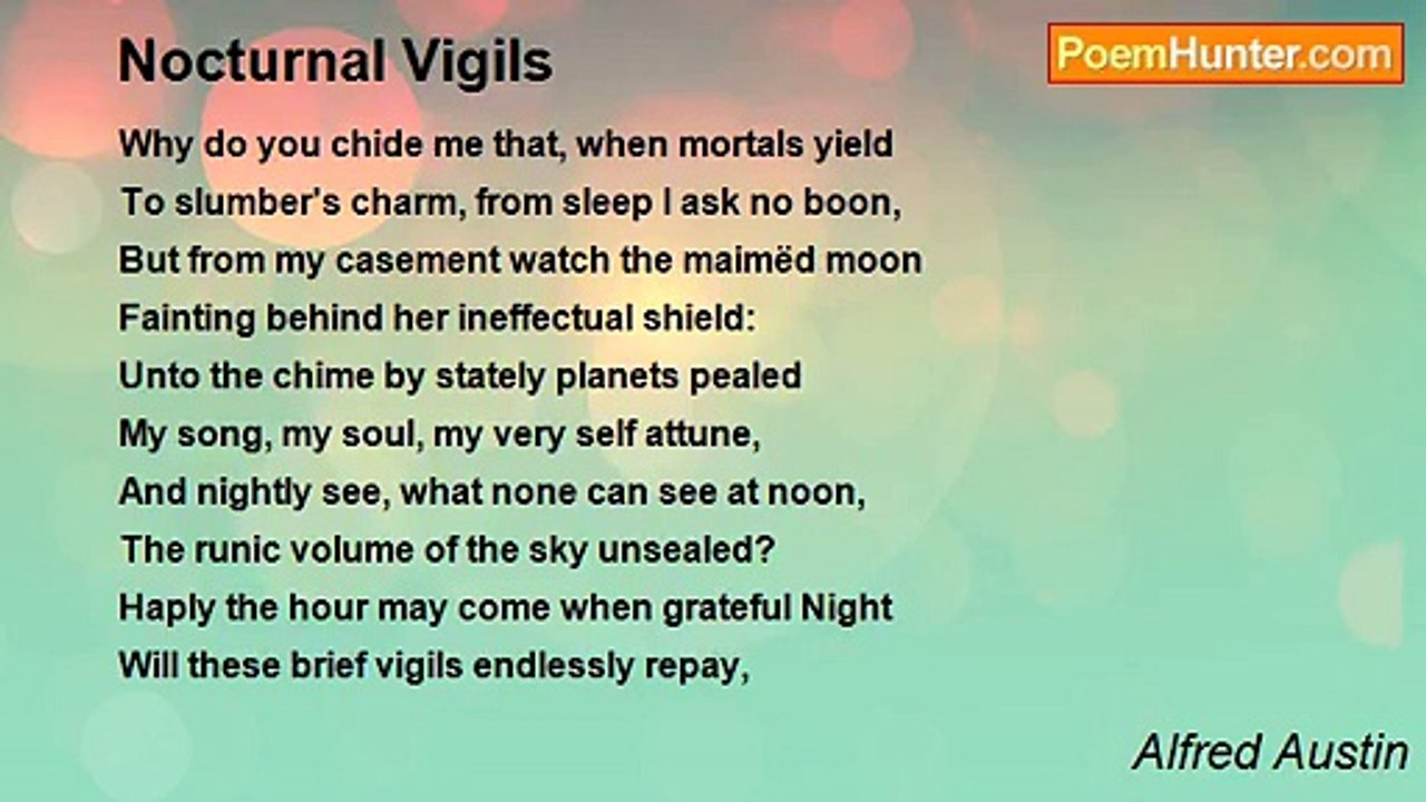Alfred Austin - Nocturnal Vigils