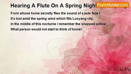Li Po - Hearing A Flute On A Spring Night In Luoyang