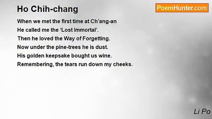 Li Po - Ho Chih-chang