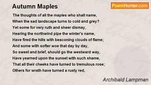 Archibald Lampman - Autumn Maples