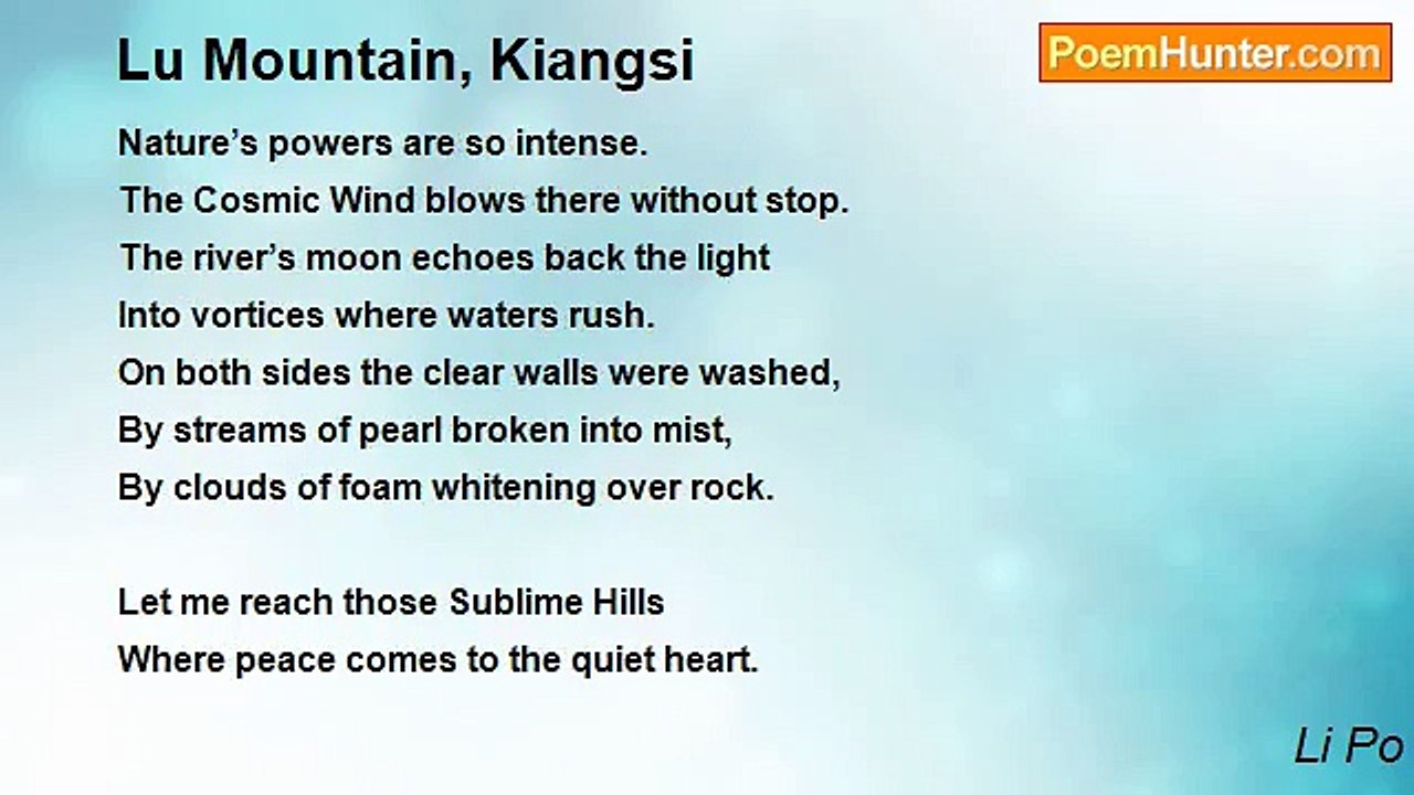 Li Po - Lu Mountain, Kiangsi