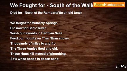 Li Po - We Fought for - South of the Walls
