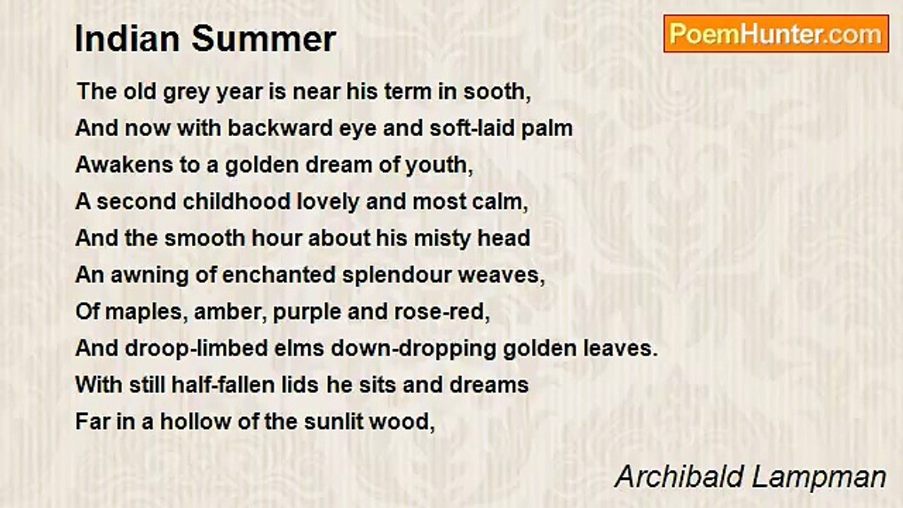Archibald Lampman - Indian Summer