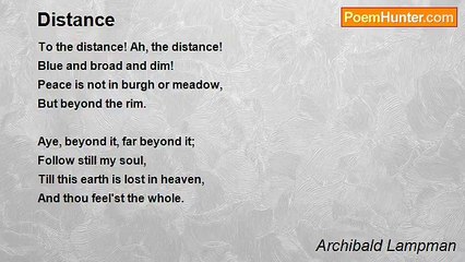 Archibald Lampman - Distance