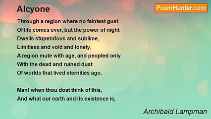 Archibald Lampman - Alcyone