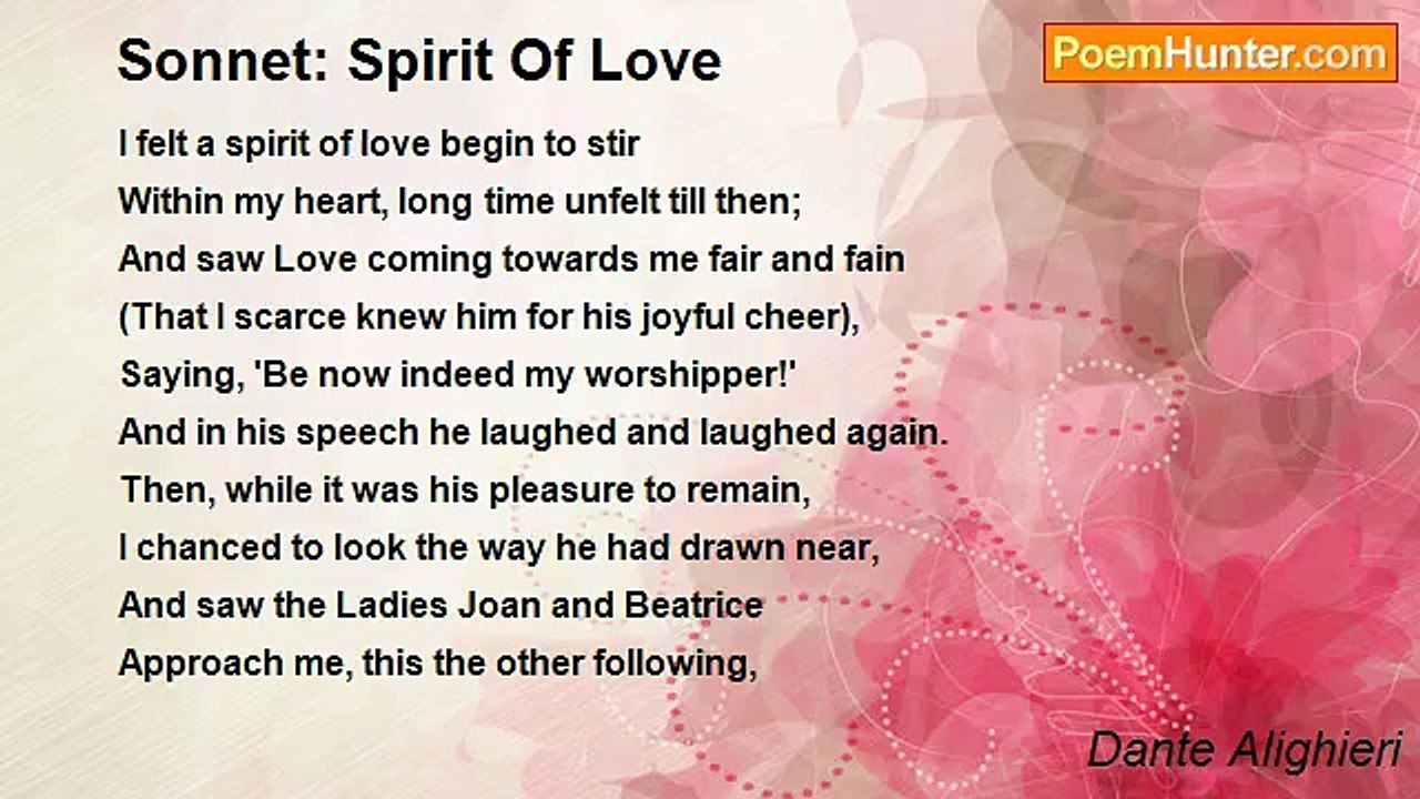 Dante Alighieri - Sonnet: Spirit Of Love