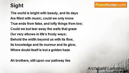 Archibald Lampman - Sight