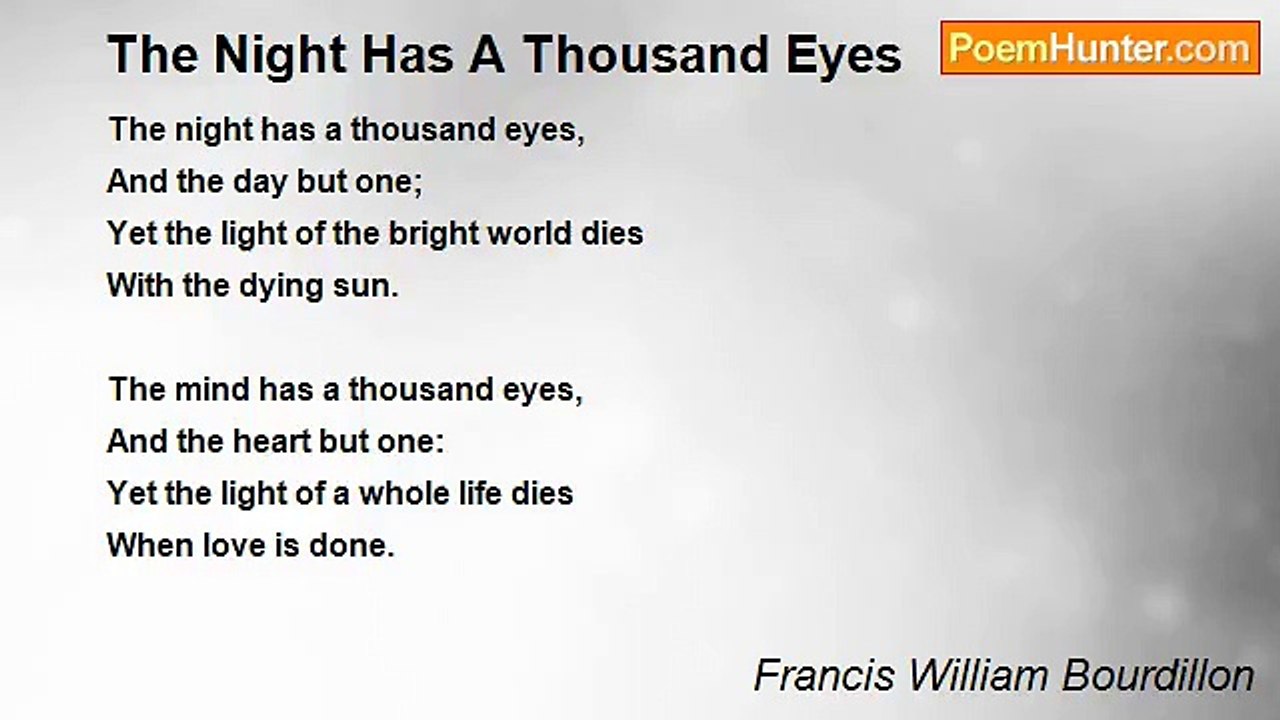 Francis William Bourdillon - The Night Has A Thousand Eyes