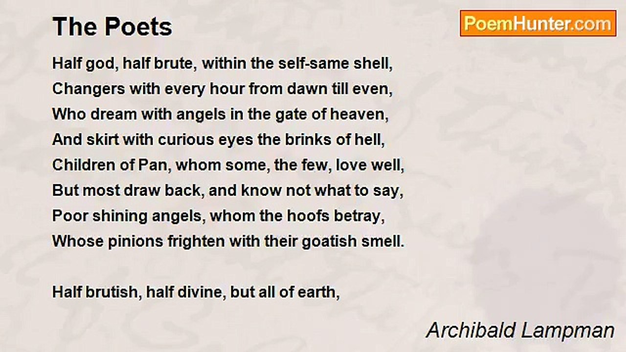 Archibald Lampman - The Poets