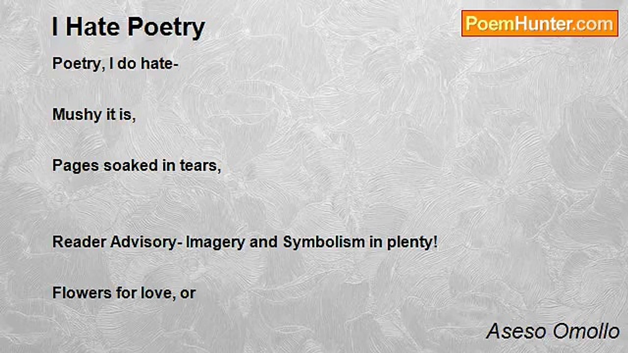 Aseso Omollo - I Hate Poetry