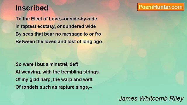 James Whitcomb Riley - Inscribed