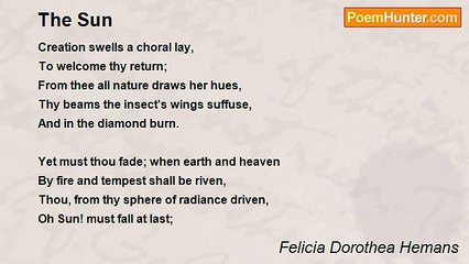 Felicia Dorothea Hemans - The Sun