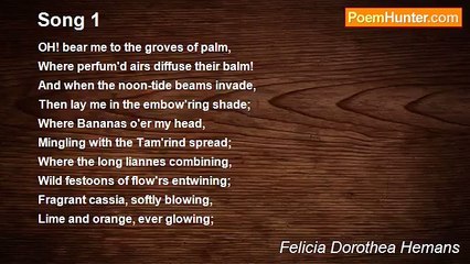 Felicia Dorothea Hemans - Song 1