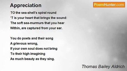 Thomas Bailey Aldrich - Appreciation