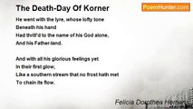 Felicia Dorothea Hemans - The Death-Day Of Korner