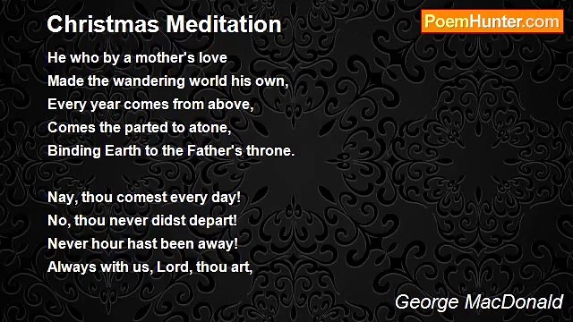 George MacDonald - Christmas Meditation