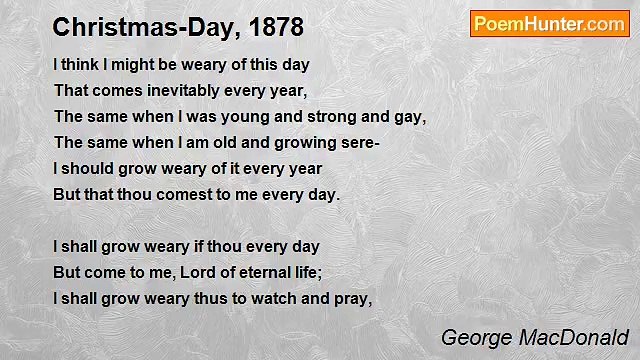 George MacDonald - Christmas-Day, 1878