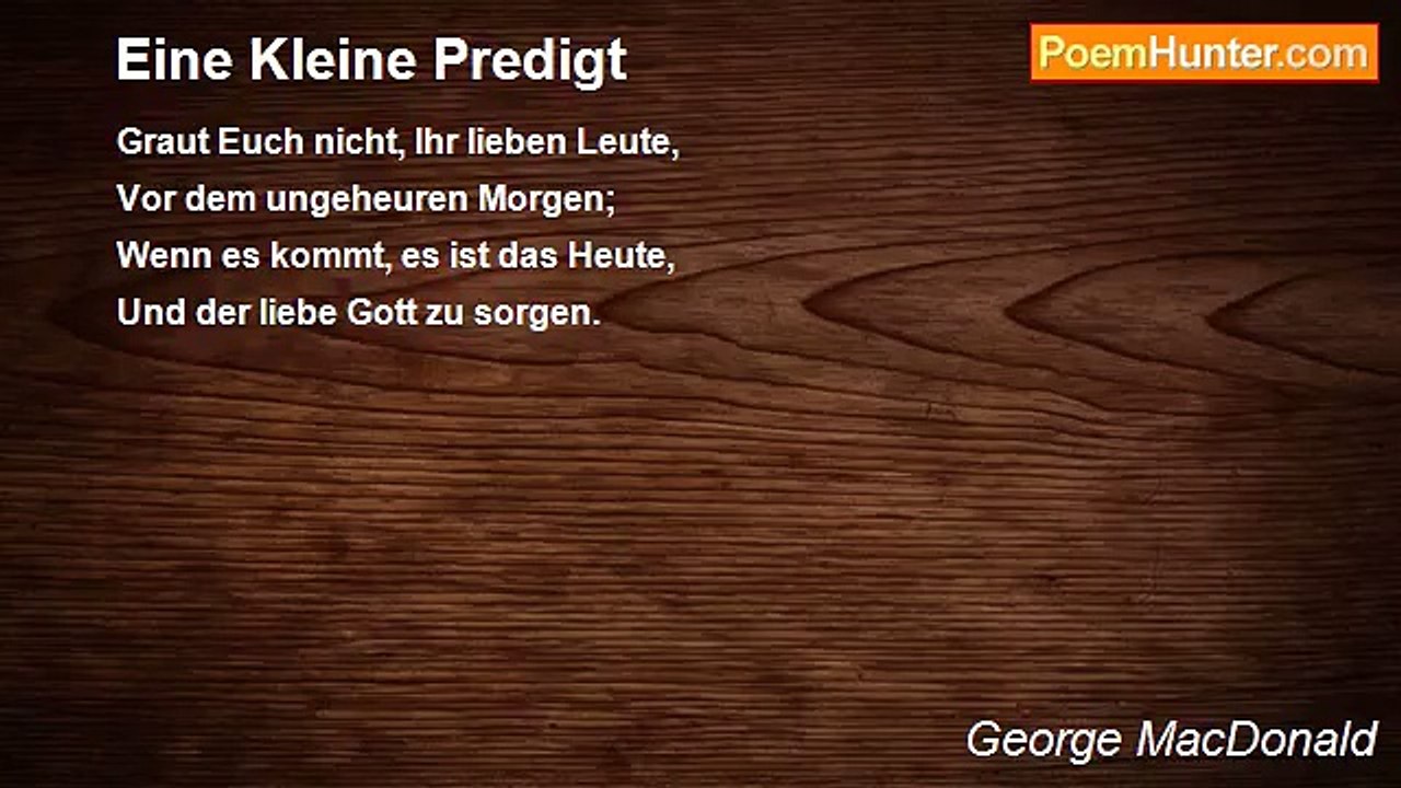 George MacDonald - Eine Kleine Predigt