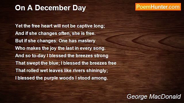 George MacDonald - On A December Day