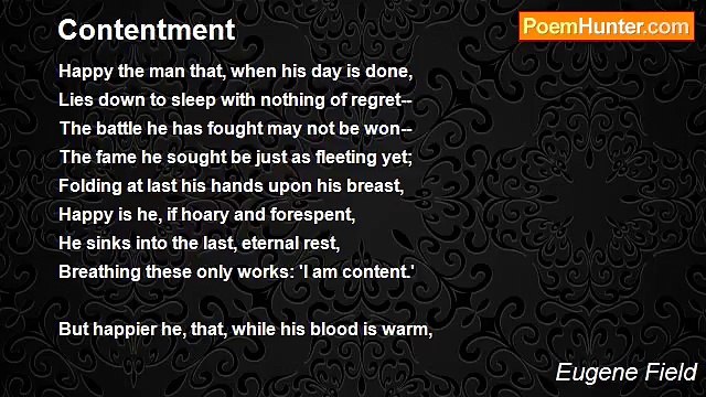 Eugene Field - Contentment