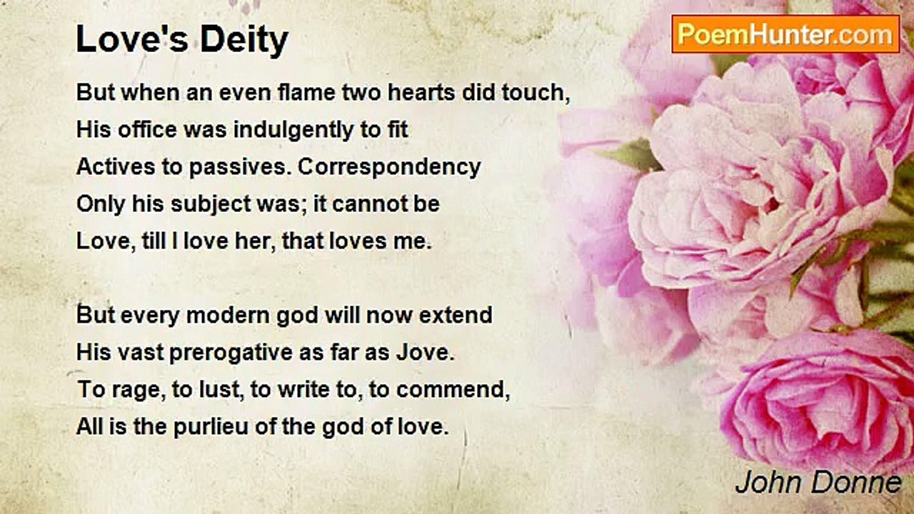 John Donne - Love's Deity