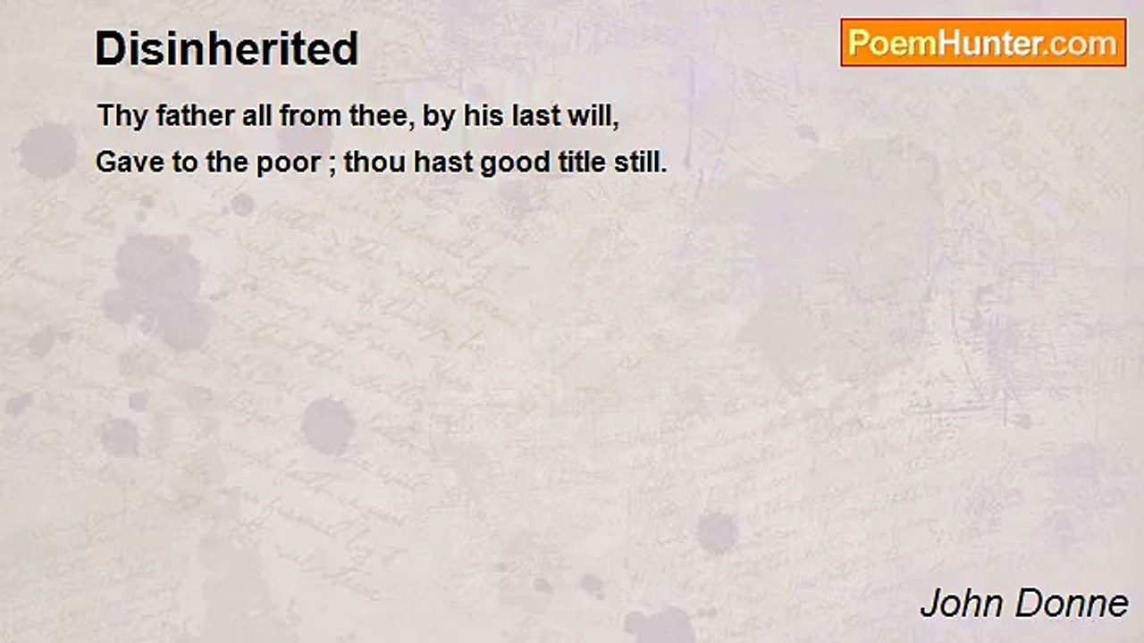 John Donne - Disinherited