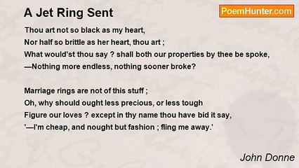 John Donne - A Jet Ring Sent