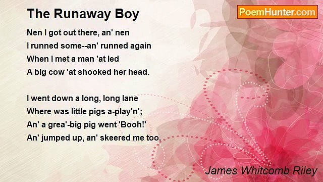 James Whitcomb Riley - The Runaway Boy