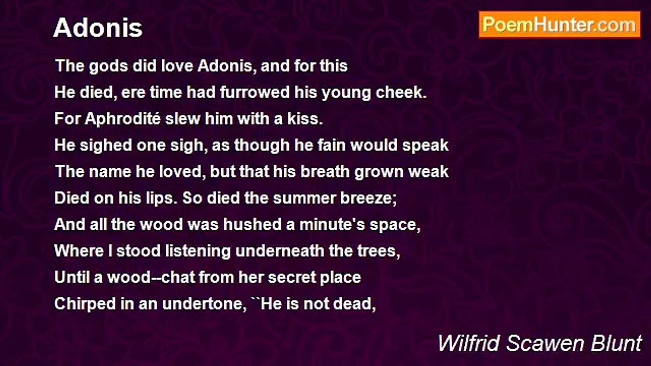Wilfrid Scawen Blunt - Adonis