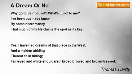 Thomas Hardy - A Dream Or No
