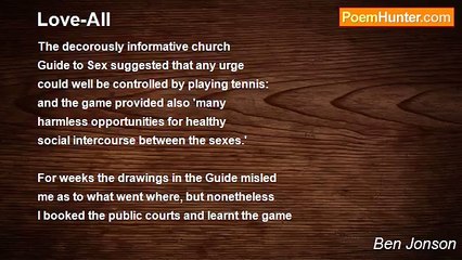 Ben Jonson - Love-All