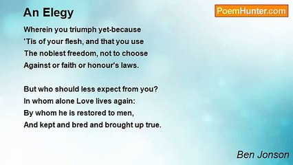 Ben Jonson - An Elegy
