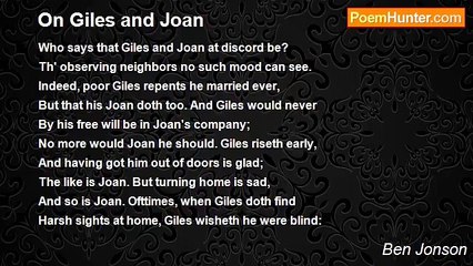 Ben Jonson - On Giles and Joan