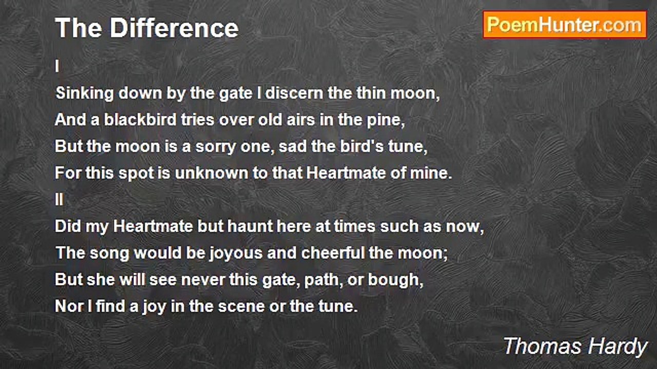 Thomas Hardy - The Difference