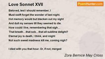 Zora Bernice May Cross - Love Sonnet XVII