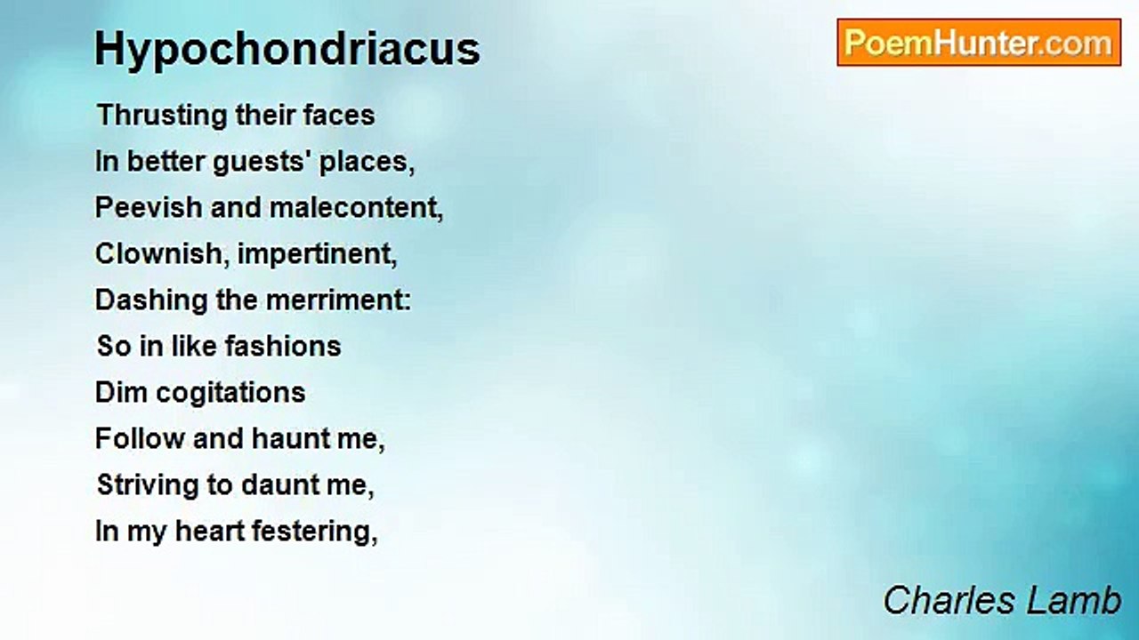Charles Lamb - Hypochondriacus