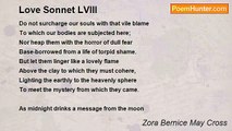 Zora Bernice May Cross - Love Sonnet LVIII