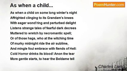 Charles Lamb - As when a child...