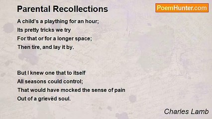 Charles Lamb - Parental Recollections